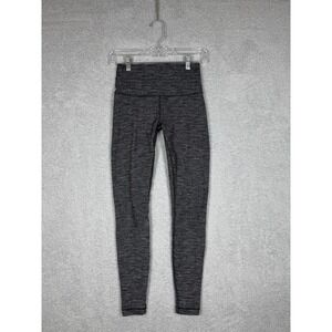 Lululemon Wunder‎ Under High-Rise Tight Heathered Black Gray Size 6 28"
